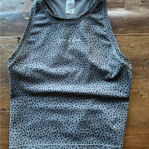 Love Your Look Charcoal Grey Printed Racerback Tank Top